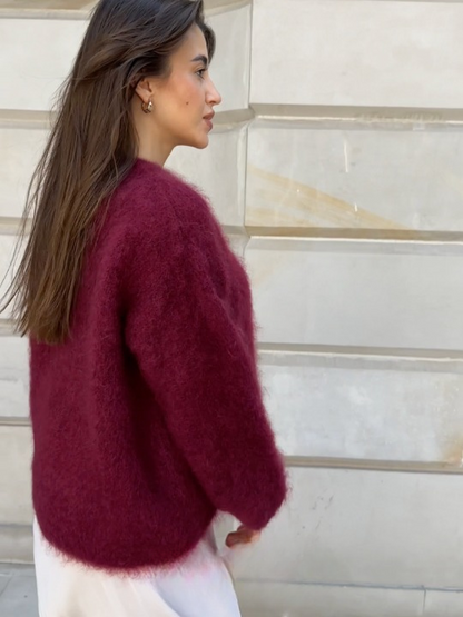 Cozy soft mohair knit sweater 