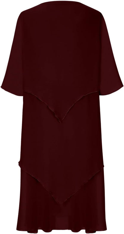 Oswald | Elegant chiffon dress with layered look