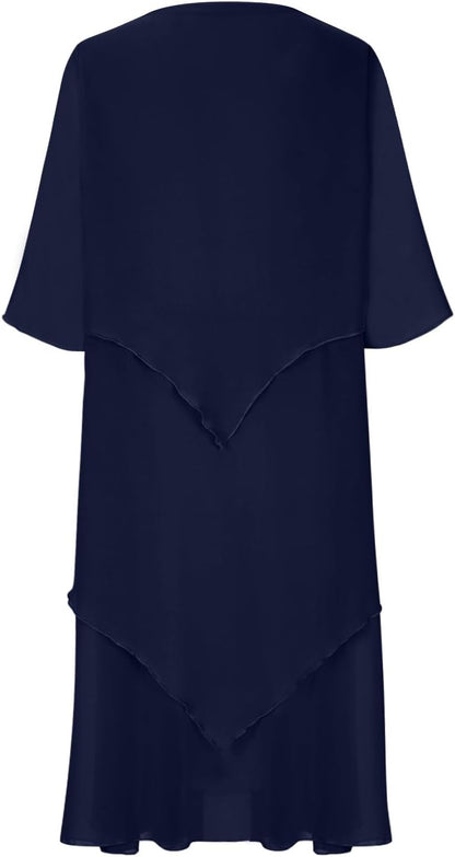 Oswald | Elegant chiffon dress with layered look