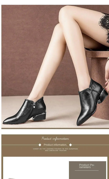 Kelly - Short boots with zipper and bow 