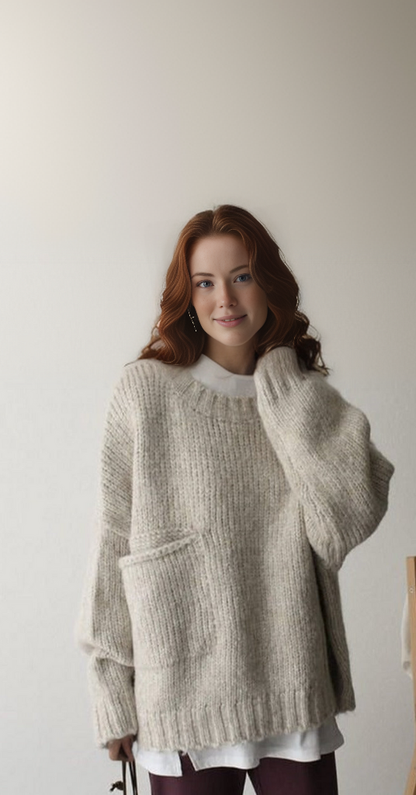 Jelena™ - Oversized knitted sweater with pocket