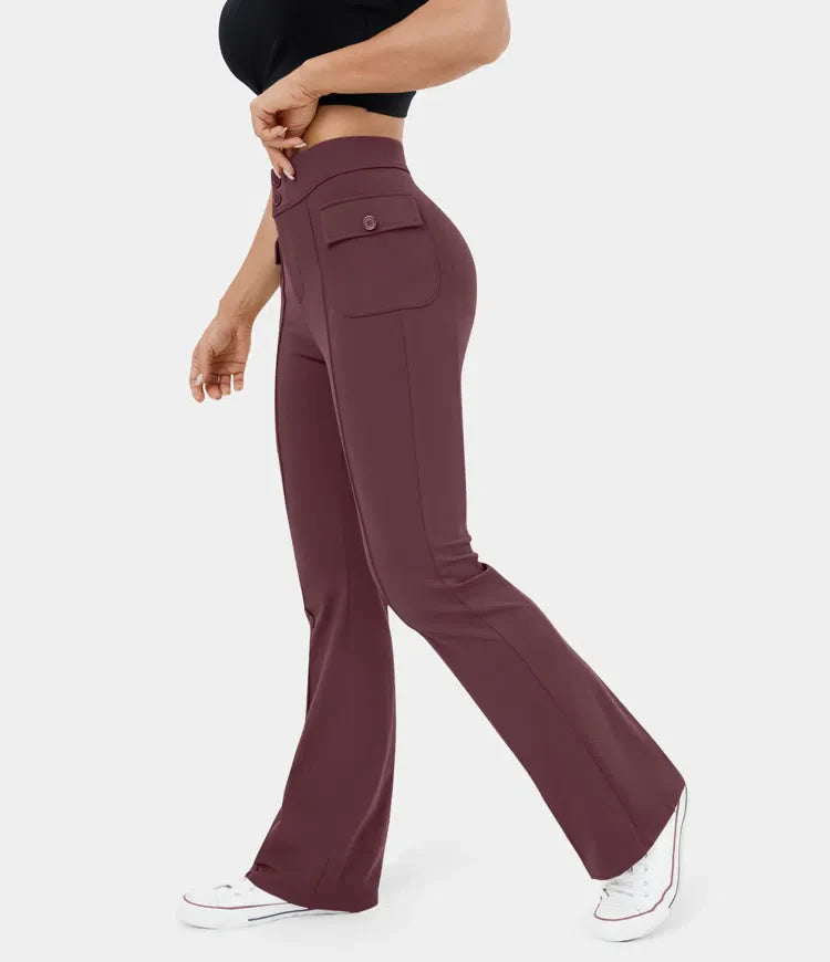 LOLLY™ - Casual high-waisted cargo pants with buttons and flap pockets