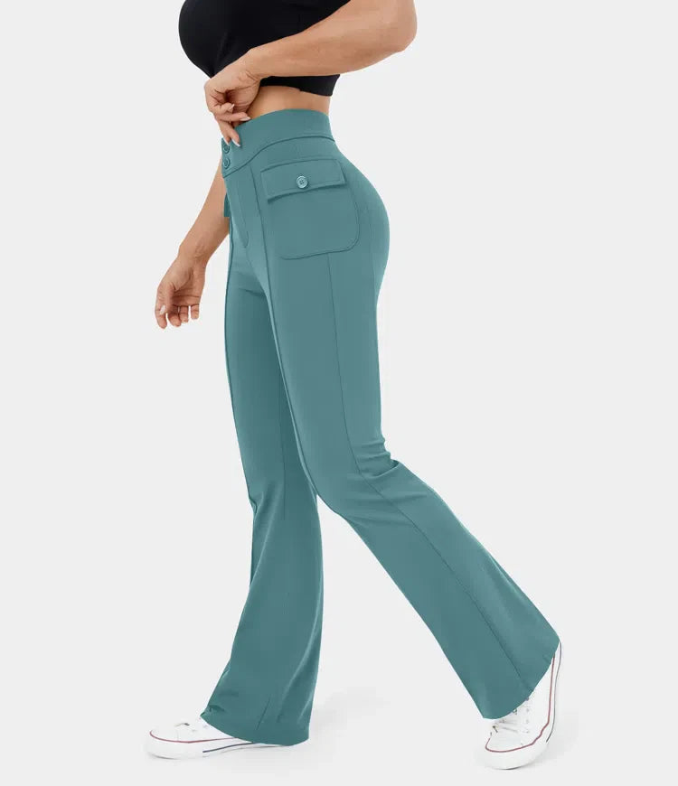 LOLLY™ - Casual high-waisted cargo pants with buttons and flap pockets