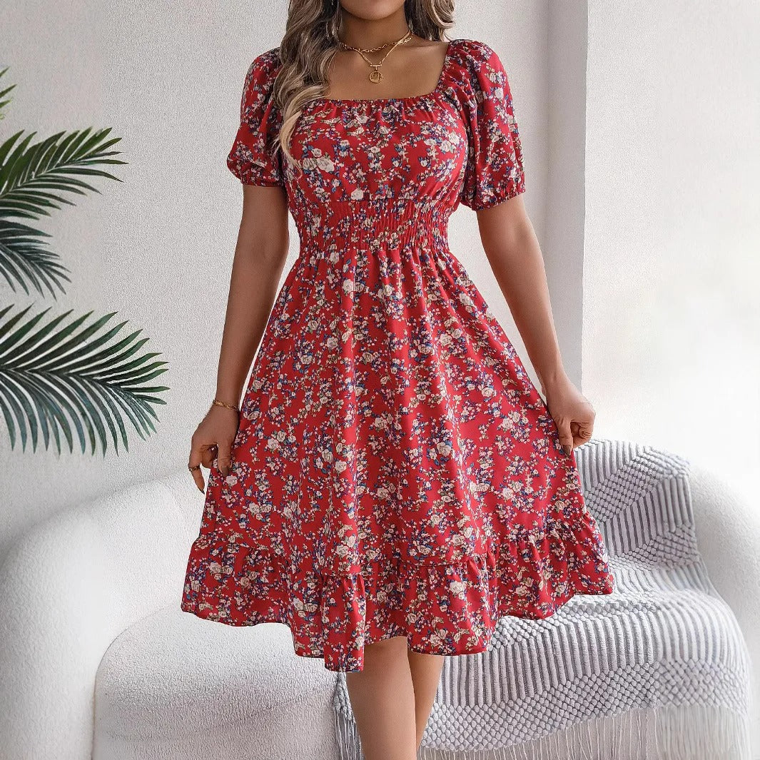 Bertha | Feminine floral dress with puff sleeves