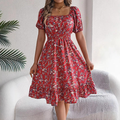 Bertha | Feminine floral dress with puff sleeves