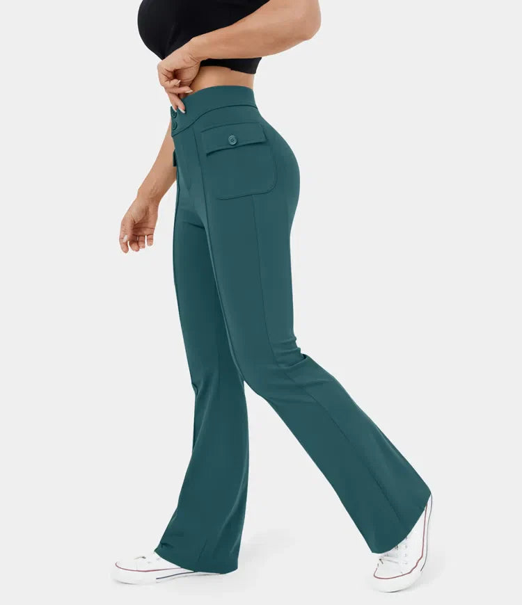 LOLLY™ - Casual high-waisted cargo pants with buttons and flap pockets