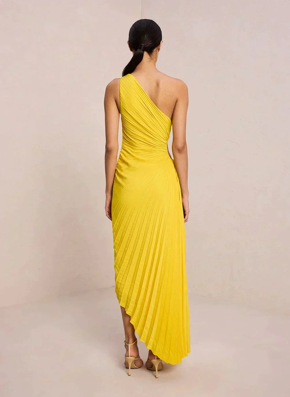 Gianna | One-Shoulder Pleated Midi Dress