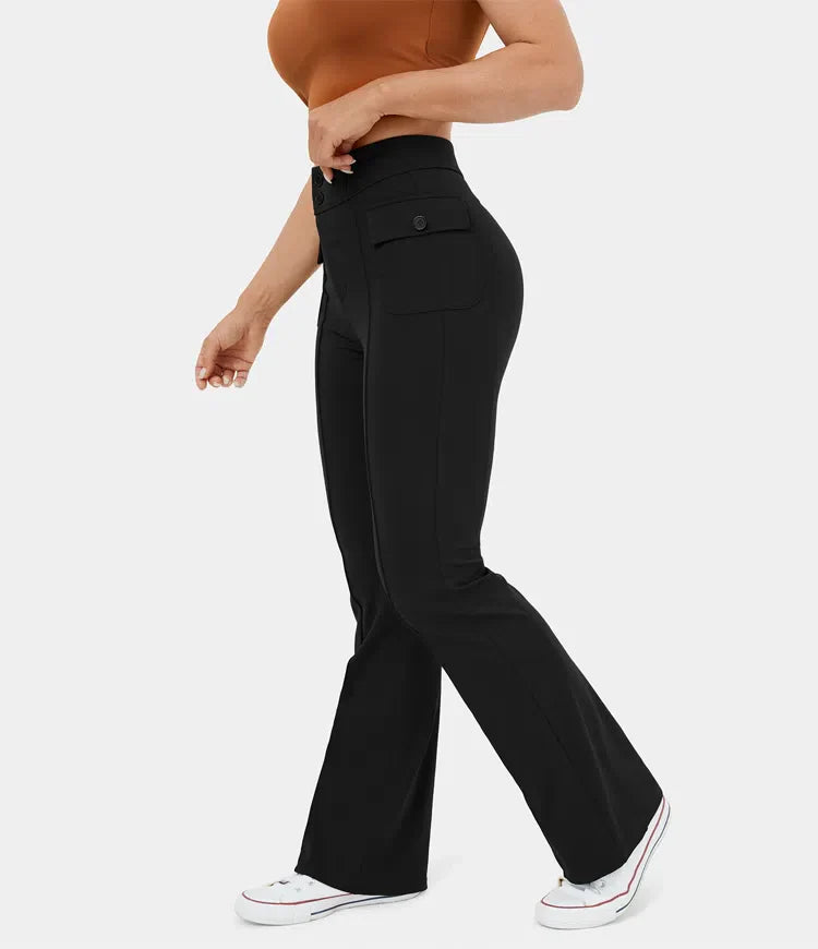 LOLLY™ - Casual high-waisted cargo pants with buttons and flap pockets