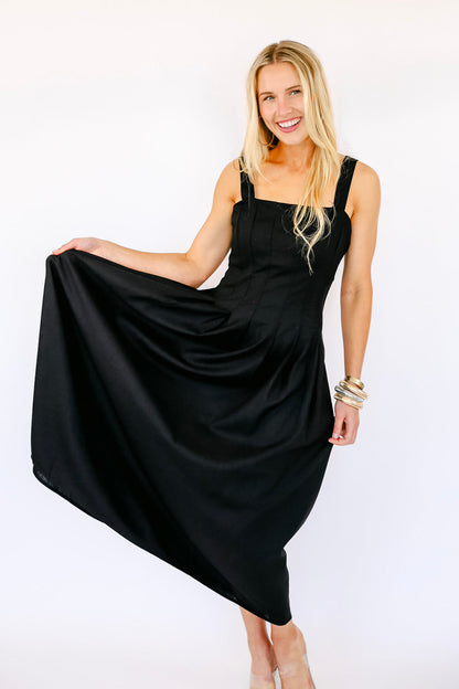 Karen | Elegant black midi dress