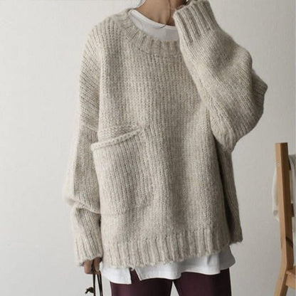 Jelena™ - Oversized knitted sweater with pocket