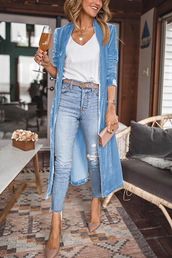 Velvet kimono coat for cozy, stylish layered looks 