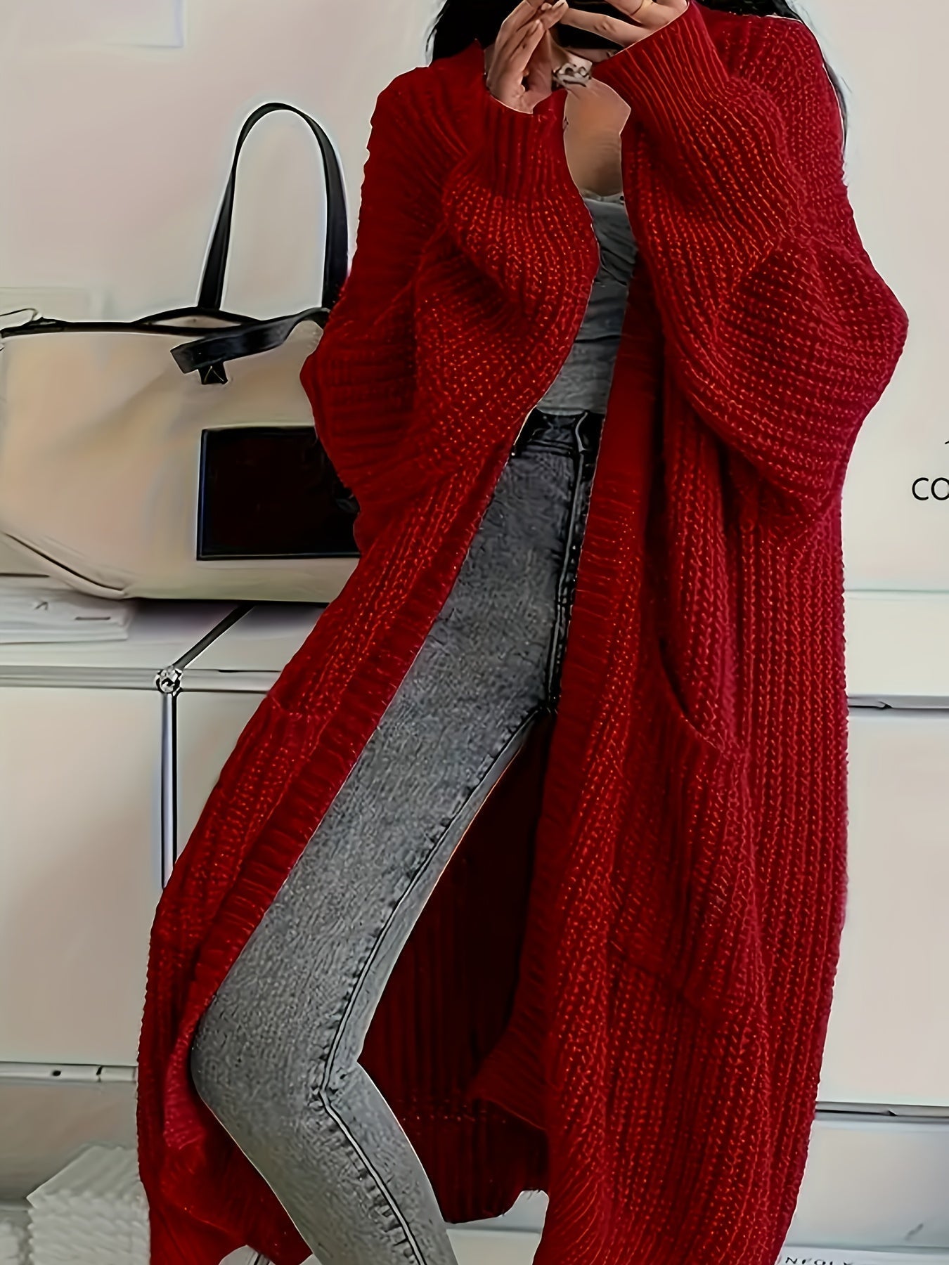 Cozy knit cardigan with belt for women 