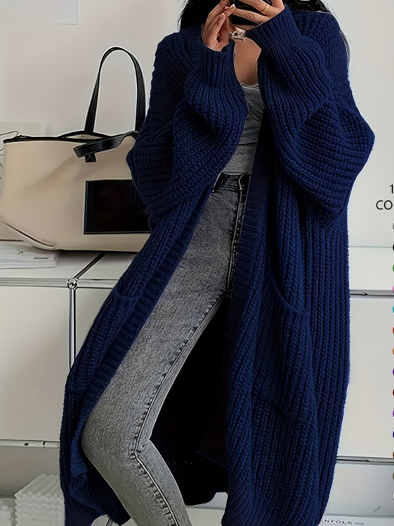 Cozy knit cardigan with belt for women 