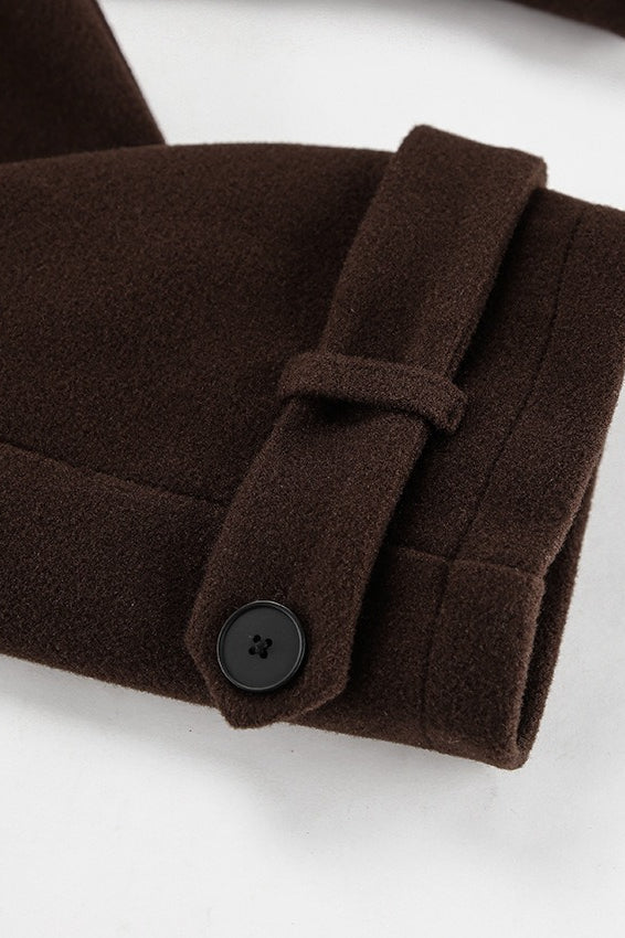 Timeless brown double-breasted jacket made of a wool blend 