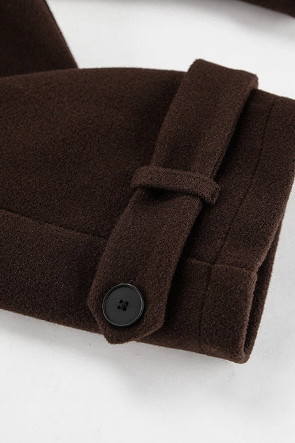 Timeless brown double-breasted jacket made of a wool blend 
