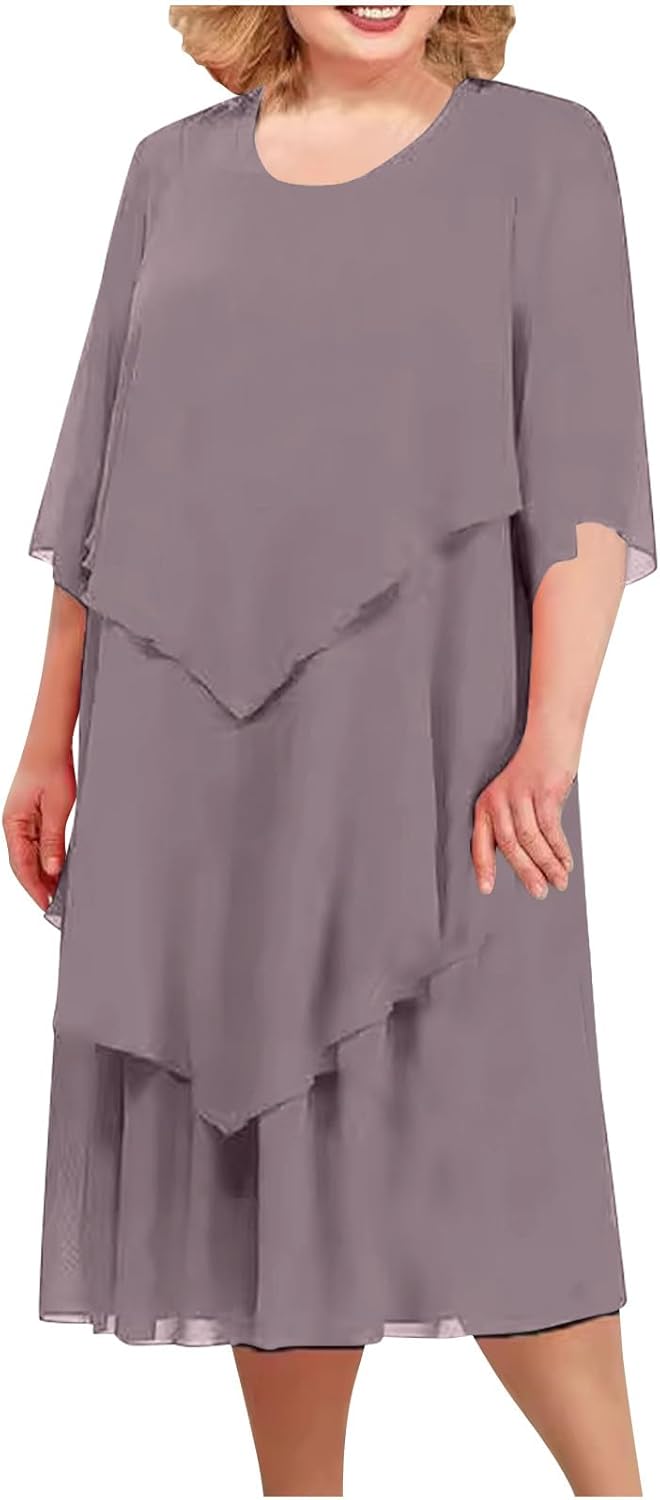 Oswald | Elegant chiffon dress with layered look