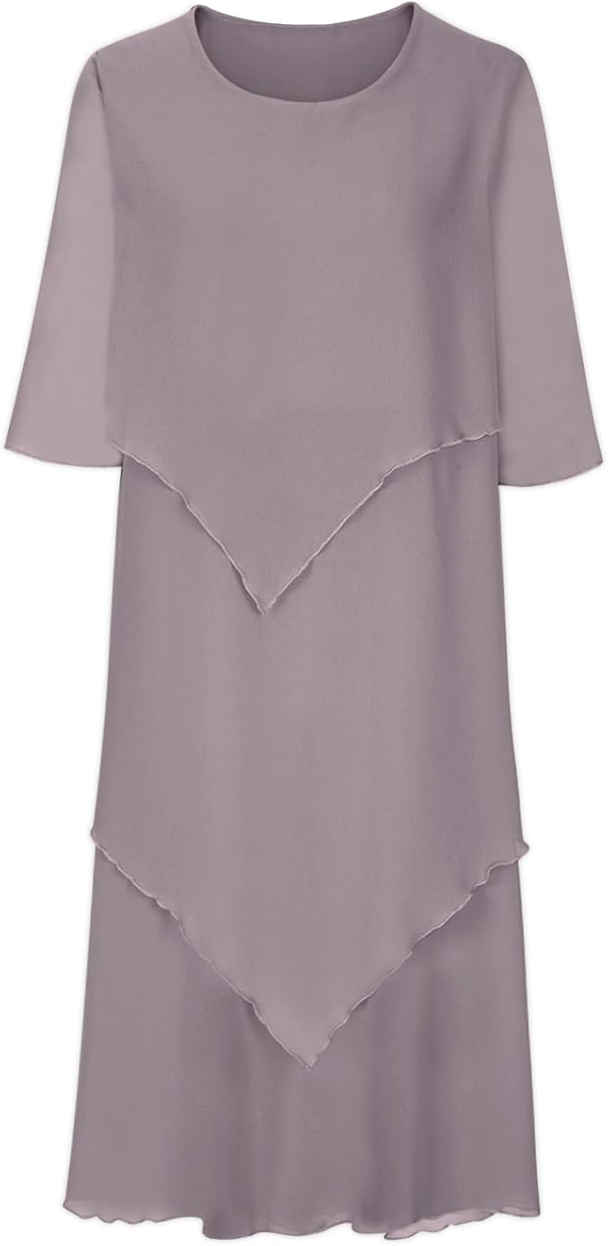 Oswald | Elegant chiffon dress with layered look