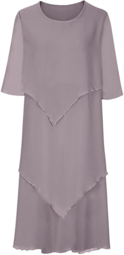 Oswald | Elegant chiffon dress with layered look