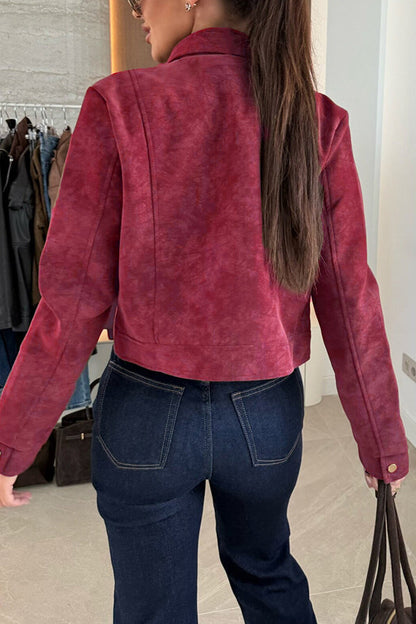 Stylish long-sleeved casual jacket with buttons 