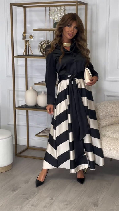 Elegant women's evening dress with long sleeves 