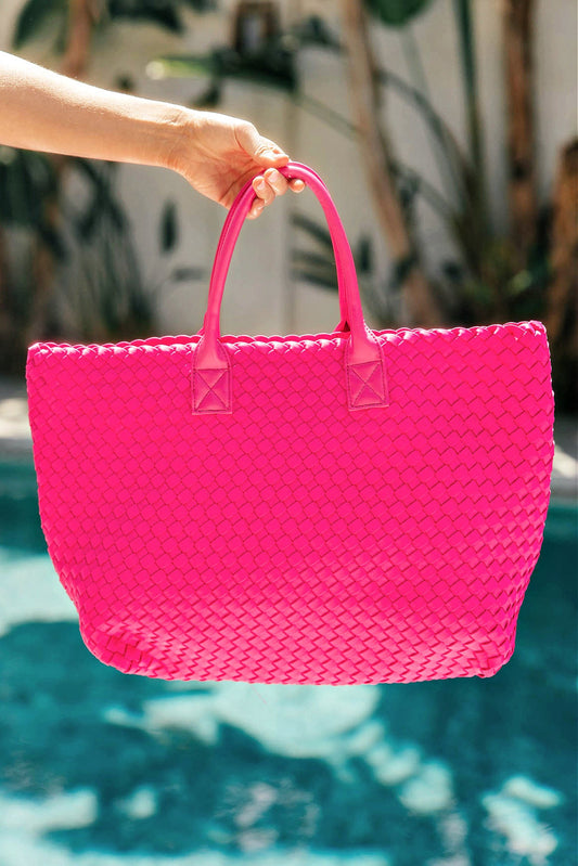 Lara | Pink Neoprene Woven Carrier Bag
