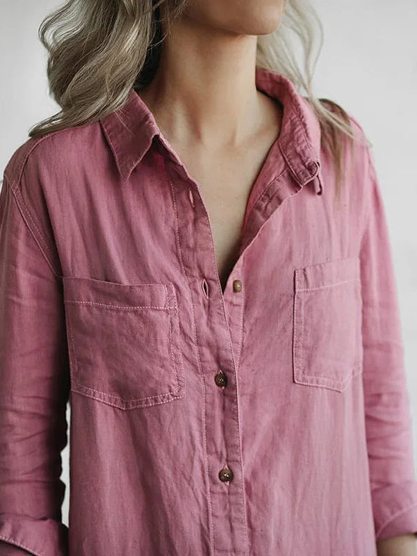 Beatrix™ - Button-up casual long-sleeved jumpsuit with lapel pocket [Last Day Discount]