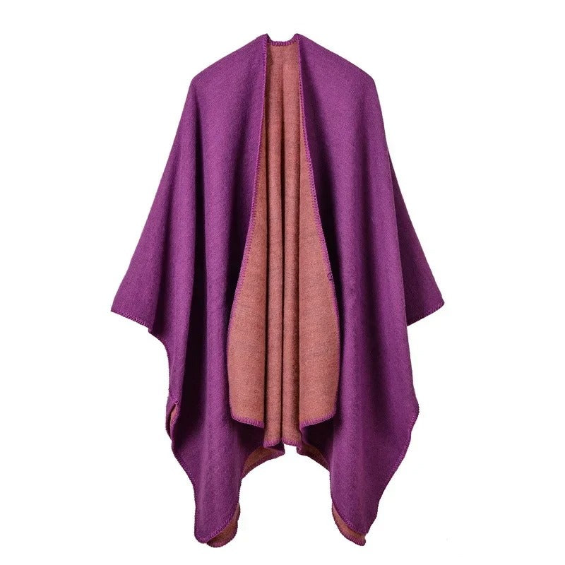 Frieda | Warm poncho with a flowing cut