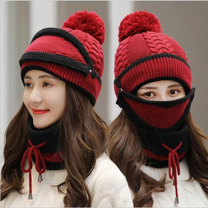 Cozy knitted winter hat and scarf set for women 