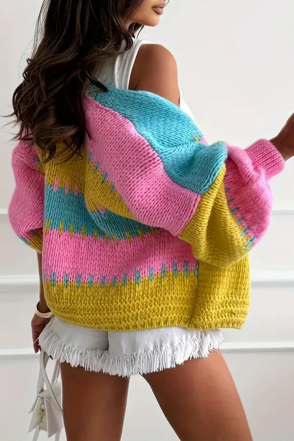 Cozy, casual cardigan with contrasting seam detail 