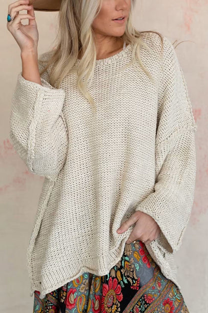 Cozy knit sweater with a round neck for everyday comfort 