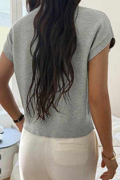 Cozy, loose-fitting knitted vest with a V-neck 
