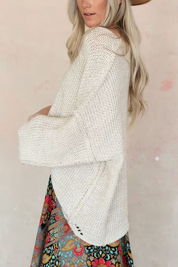 Cozy knit sweater with a round neck for everyday comfort 
