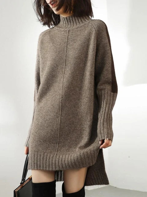 Cozy knit dress with roll neck 