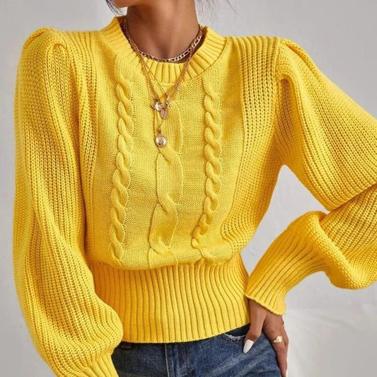 Cozy soft knit sweater with a stylish chain detail 