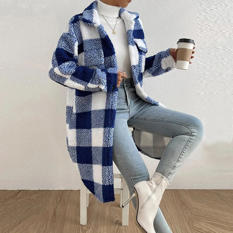 Karla | Checked teddy fleece overshirt