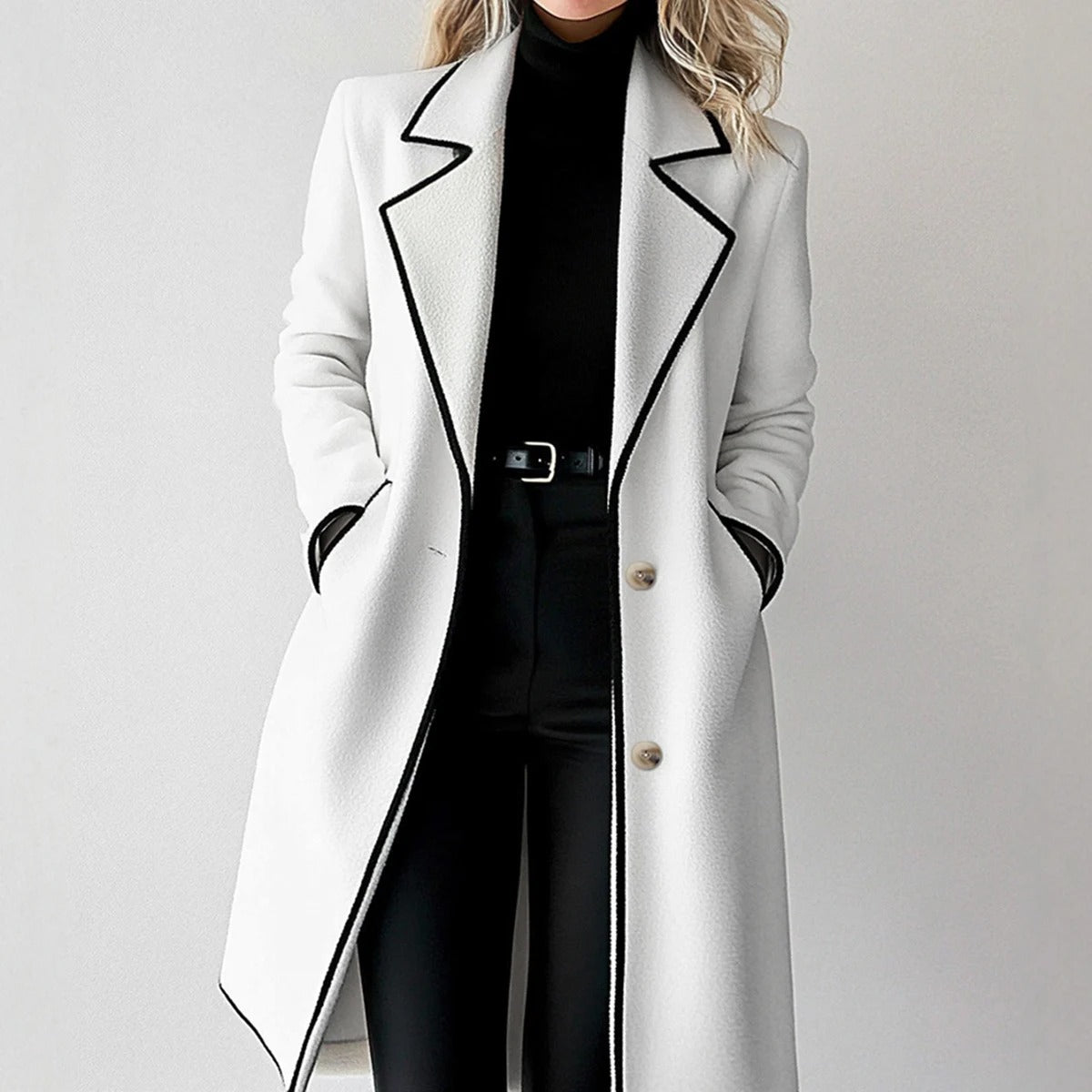 Adolf | Elegant coat with contrasting details