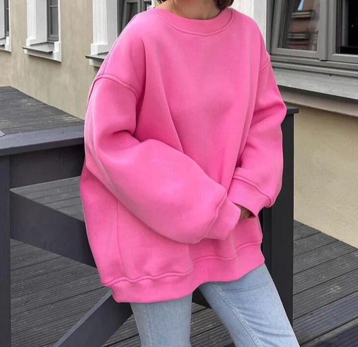 Cozy oversized knit sweater for casual layering 