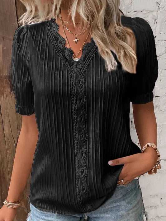 Felicia™ - Plain Lace Shirt Elegant