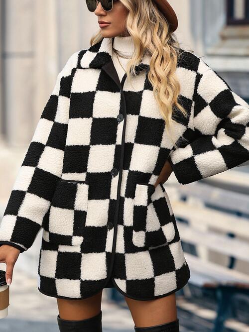 Haley™ - Double Take Plaid Button Front Coat with Full-Size Pockets [Last Day Discount]