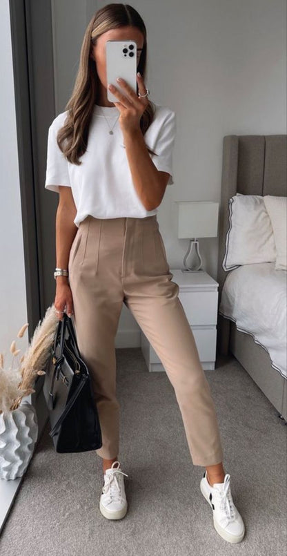 Elegant women's office trousers without ironing