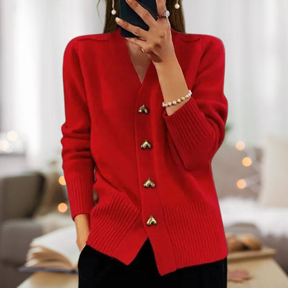 Stylish cardigan with heart button accents 