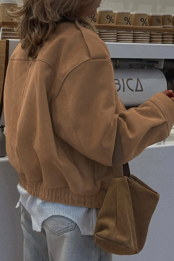 Relaxed leisure jacket with zipper and long sleeves 