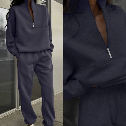 Dianna™ - New Polo Collar Fashion Sweatshirt Suit [Last Day Discount]
