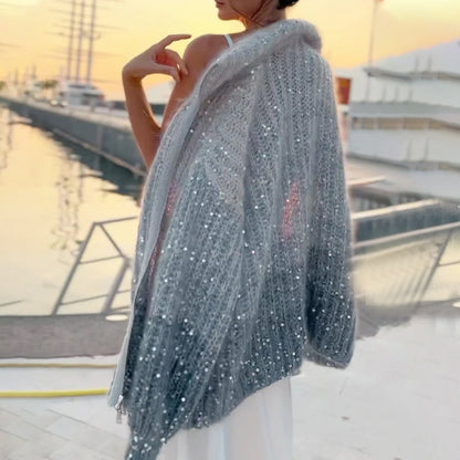 Glittering knit cardigan with sequins 