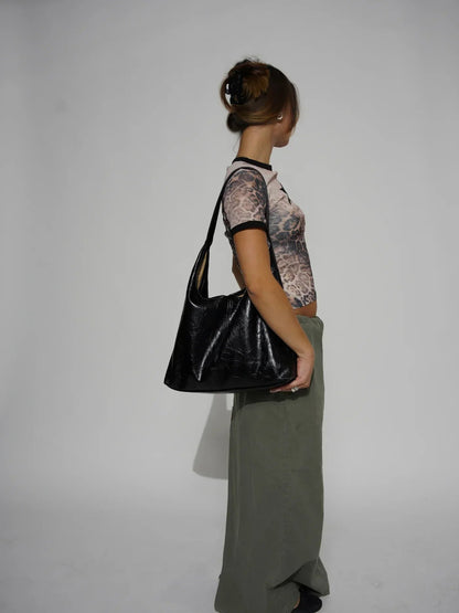 Julia | Luxurious vintage shoulder bag made of Sienna leather