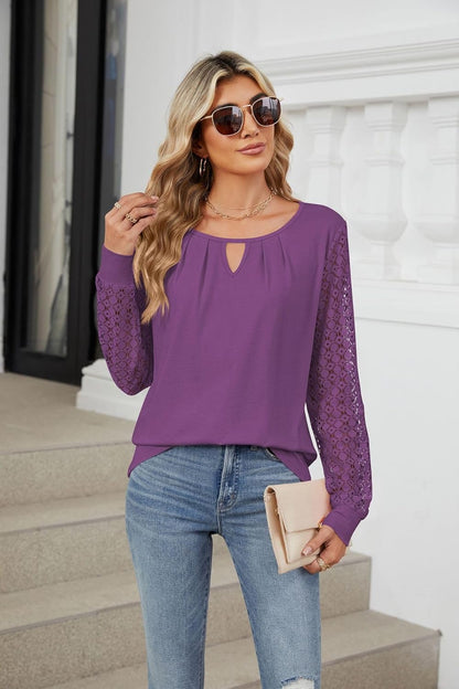 Oswald | Fashionable long-sleeved top with lace details