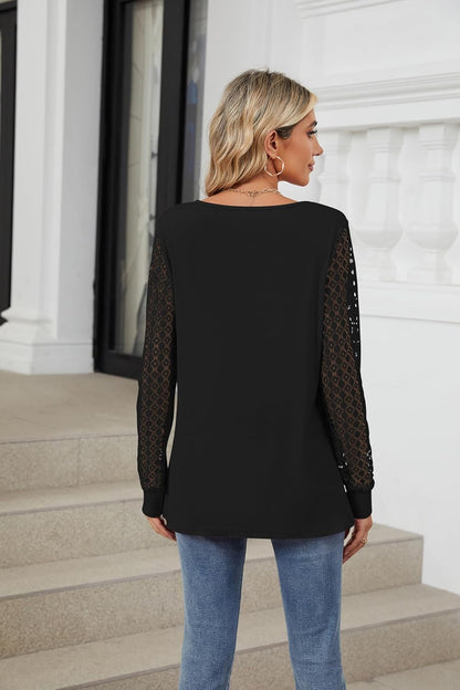 Oswald | Fashionable long-sleeved top with lace details