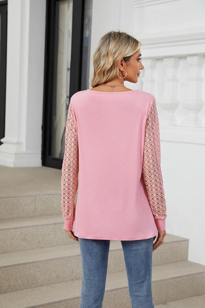 Oswald | Fashionable long-sleeved top with lace details