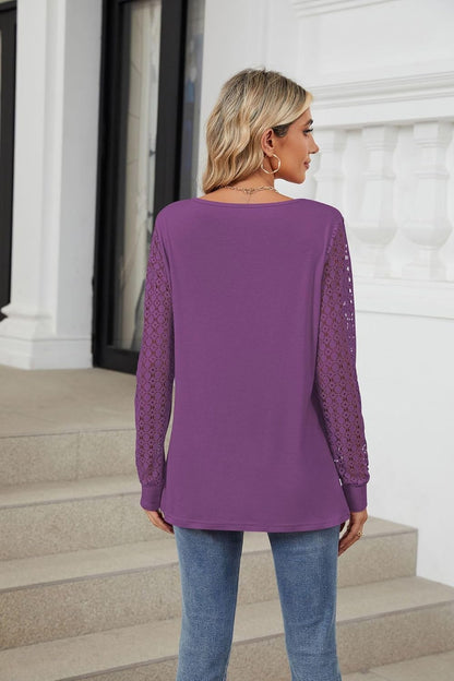 Oswald | Fashionable long-sleeved top with lace details