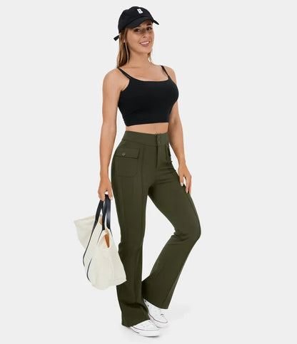 LOLLY™ - Casual high-waisted cargo pants with buttons and flap pockets